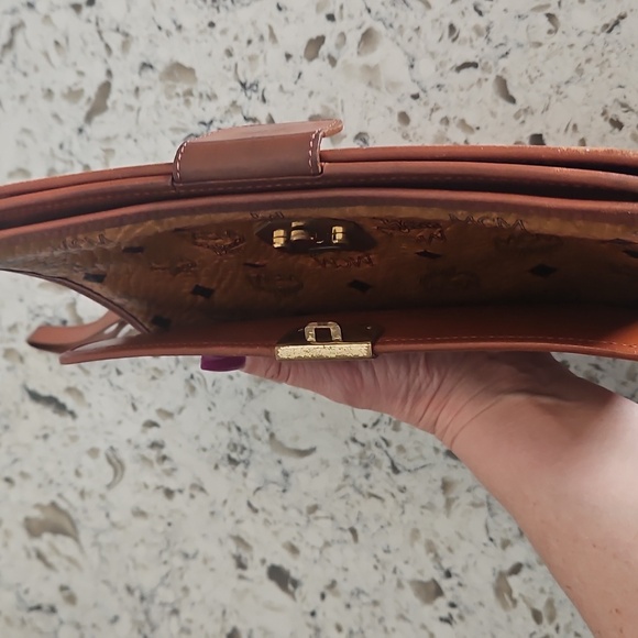 MCM Cognac Leather Wallet with Gold Accents - Picture 12 of 16